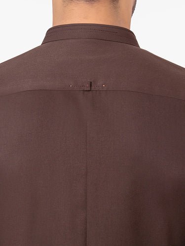 Men's Dark Brown Kurta Pajama - Image 3