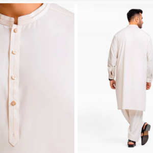 SAISOOM-Off White Kurta Shalwar