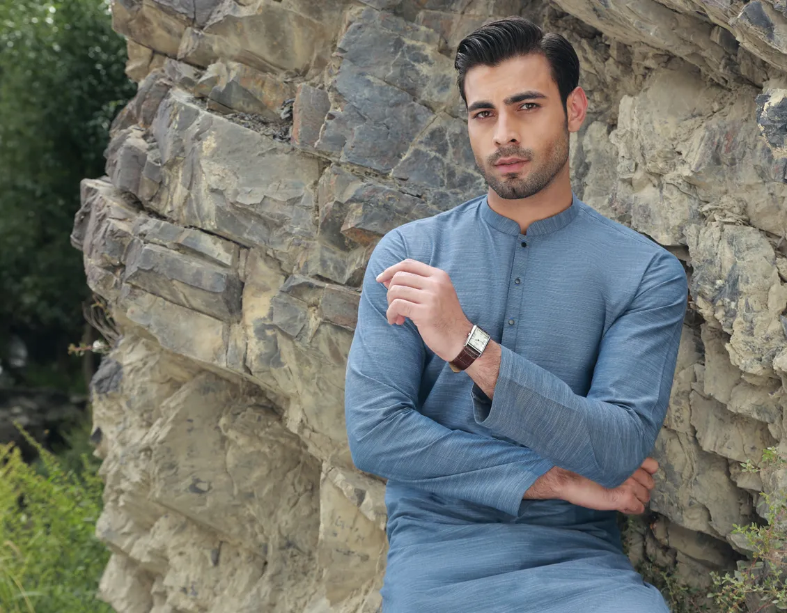 SAISOOM - BLUE COTTON KURTA - Image 3