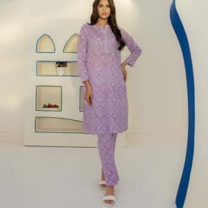 SAISOOM-Kurta Trouser - Purple - Lawn