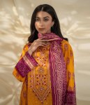 SAISOOM-Embroidered Kurta Dupatta Trouser - Yellow - Lawn